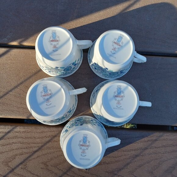 Vintage Pontesa Miranda Snack Plates and Cups Made in Spain 11 Pieces - Picture 8 of 16